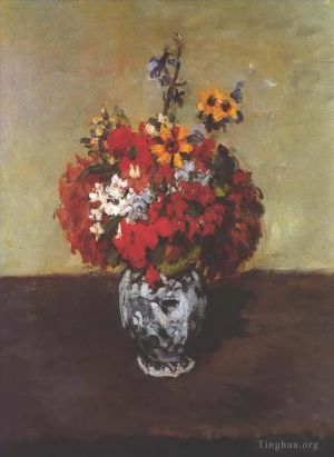 Paul Cezanne Werk - Dahlien in einer Delfter Vase