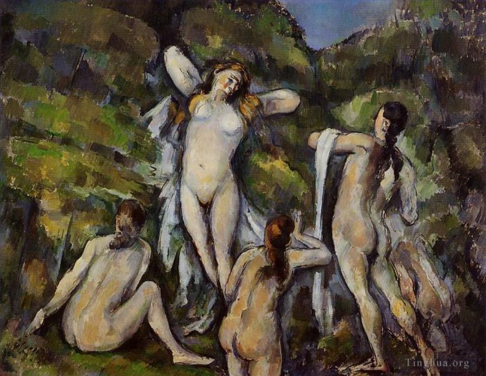 Paul Cezanne Ölgemälde - Vier Badegäste 1890