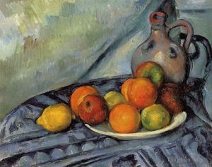Paul Cezanne Werk - Obst und Krug auf einem Tisch