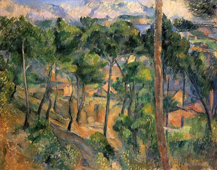 Paul Cezanne Ölgemälde - L Estaque-Blick durch die Kiefern