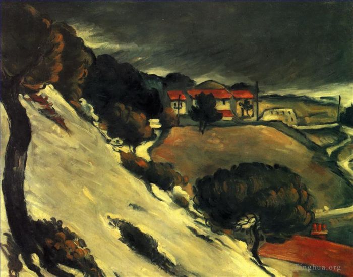 Paul Cezanne Ölgemälde - L Estaque unter Schnee