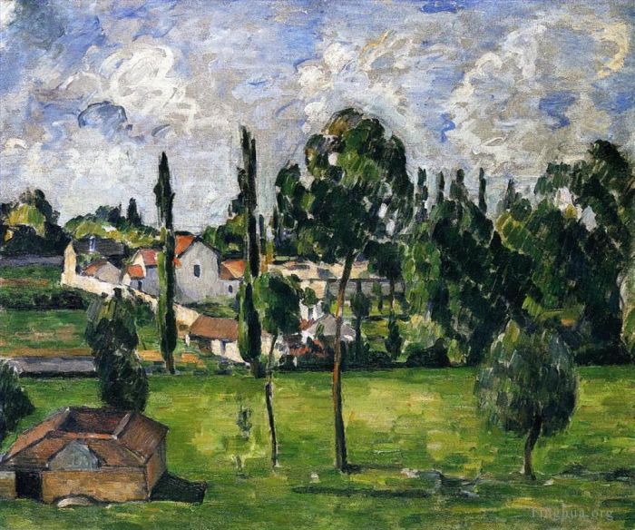 Paul Cezanne Ölgemälde - Landschaft mit Wasserlinie