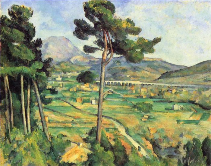 Paul Cezanne Ölgemälde - Landschaft mit Viadukt Montagne Sainte Victoire