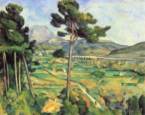 Paul Cezanne Werk - Landschaft mit Viadukt Montagne Sainte Victoire