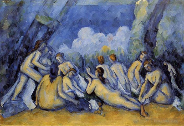 Paul Cezanne Ölgemälde - Große Badegäste um 1900