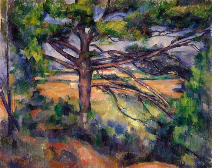 Paul Cezanne Ölgemälde - Große Kiefer und rote Erde