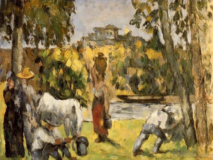 Paul Cezanne Ölgemälde - Leben auf den Feldern