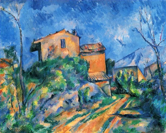 Paul Cezanne Ölgemälde - Maison Maria mit Blick auf Chateau Noir