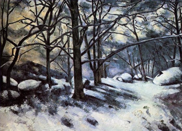 Paul Cezanne Ölgemälde - Schmelzender Schnee Fontainebleau