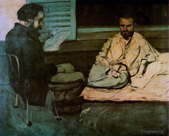 Paul Cezanne Ölgemälde - Paul Alexis liest Emile Zola ein Manuskript vor