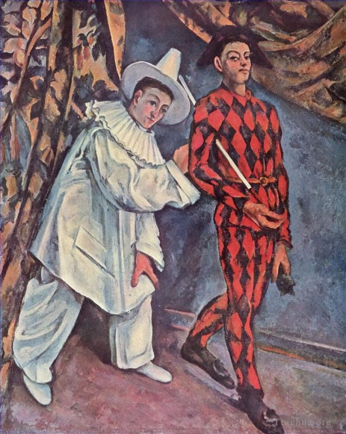 Paul Cezanne Ölgemälde - Pierrot und Harlekin Karneval
