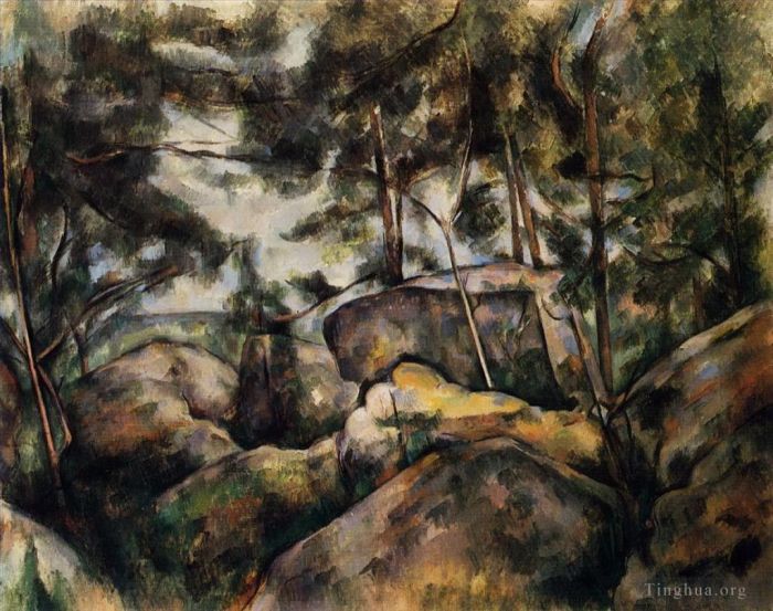 Paul Cezanne Ölgemälde - Felsen bei Fountainebleau