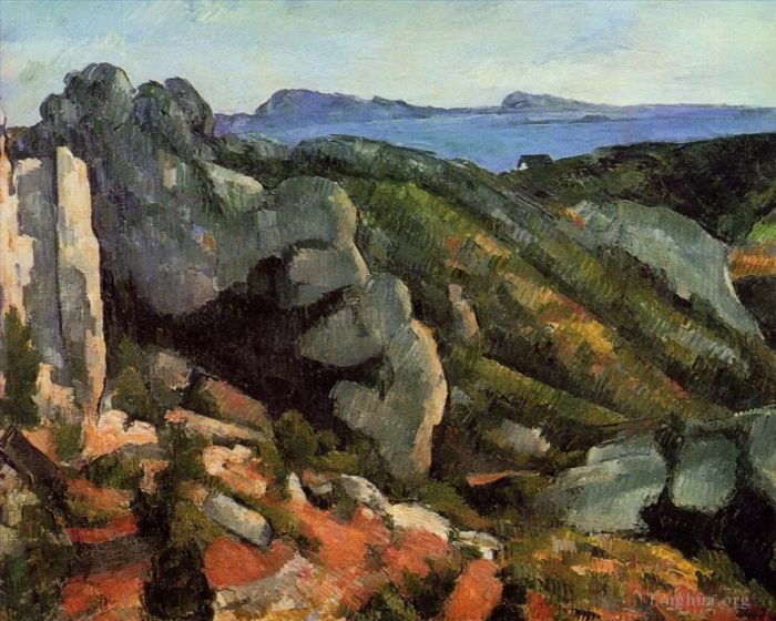 Paul Cezanne Ölgemälde - Felsen bei L Estaque