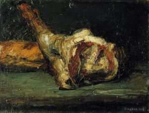 Paul Cezanne Werk - Stillleben mit Brot und Lammkeule