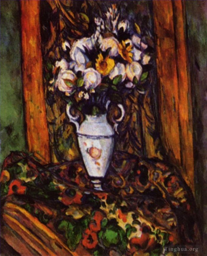Paul Cezanne Ölgemälde - Stilllebenvase mit Blumen