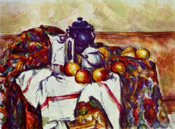 Paul Cezanne Ölgemälde - Stillleben mit blauem Topf
