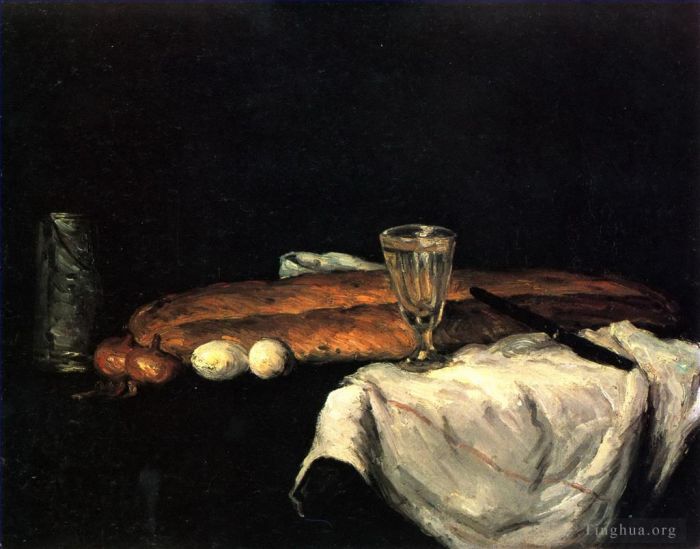 Paul Cezanne Ölgemälde - Stillleben mit Brot und Eiern