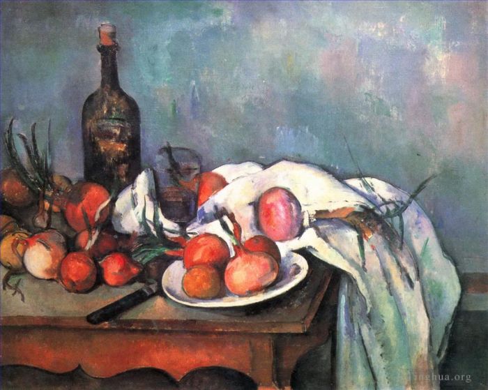 Paul Cezanne Ölgemälde - Stillleben mit roten Zwiebeln