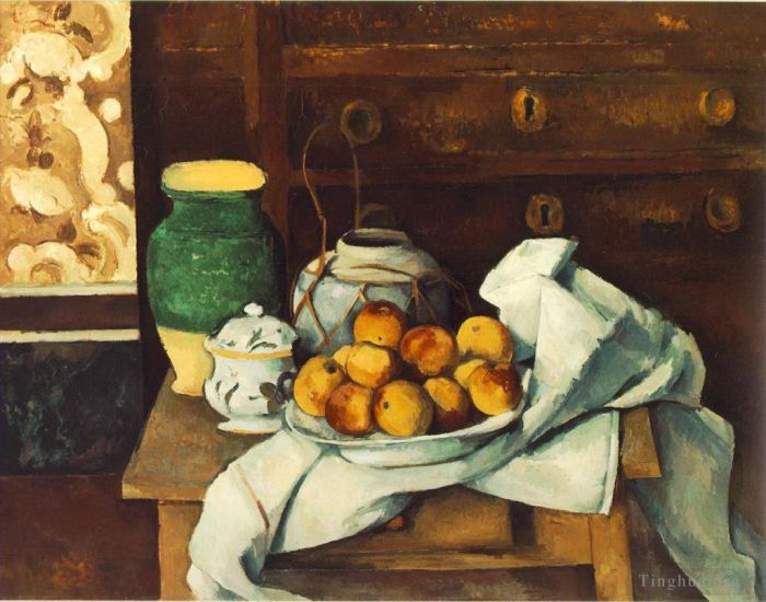 Paul Cezanne Ölgemälde - Stillleben vor einer Kommode