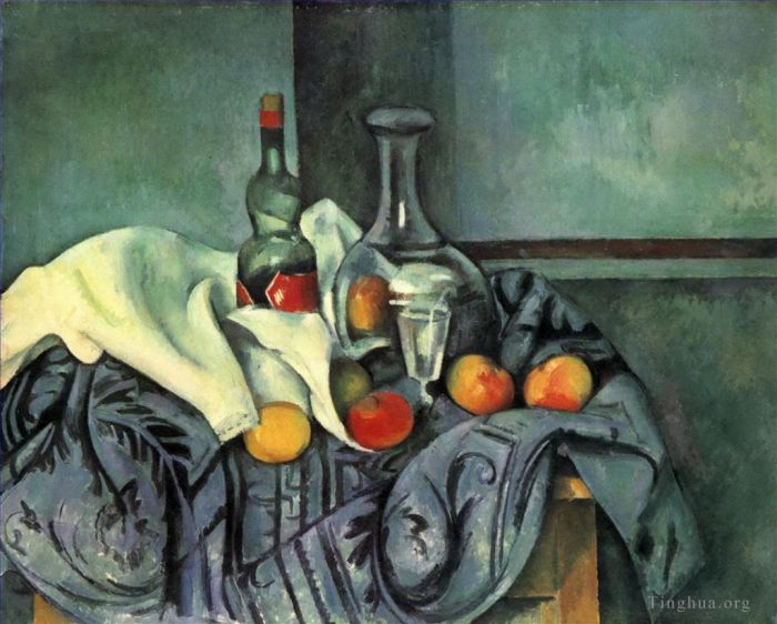 Paul Cezanne Ölgemälde - Stillleben-Pfefferminzflasche