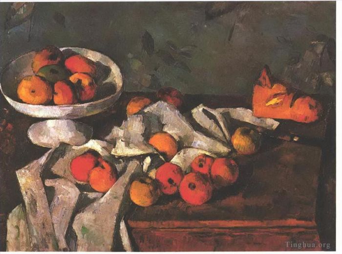 Paul Cezanne Ölgemälde - Stillleben mit Obstteller und Äpfeln