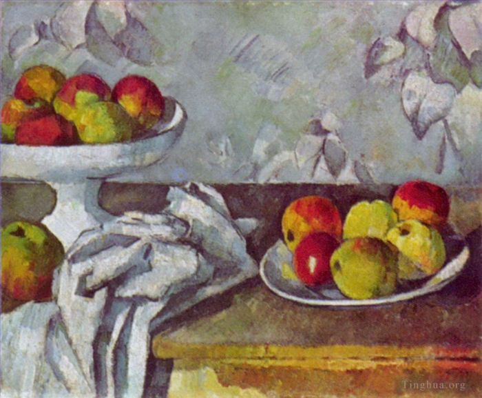 Paul Cezanne Ölgemälde - Stillleben mit Äpfeln und Obstschale