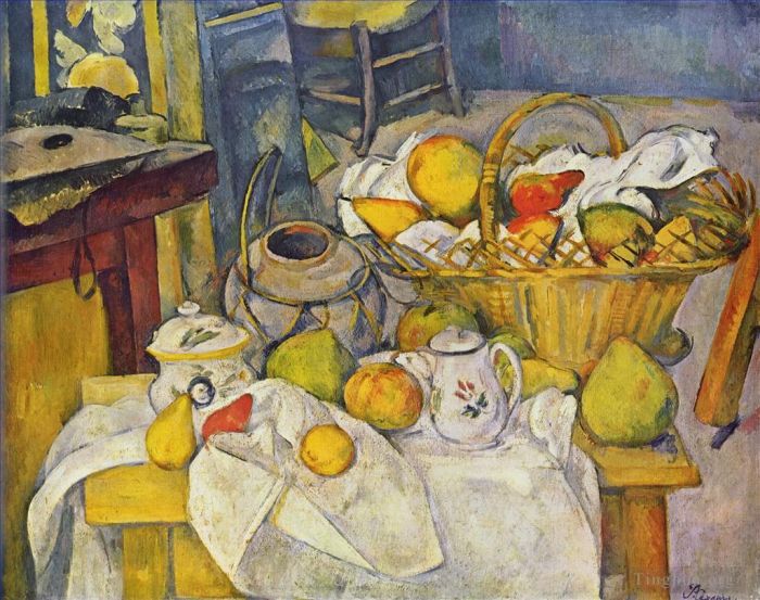 Paul Cezanne Ölgemälde - Stillleben mit Korb