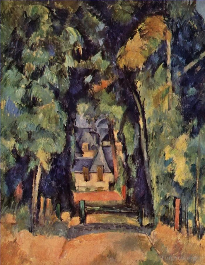 Paul Cezanne Ölgemälde - Die Gasse in Chantilly 2