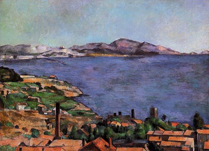 Paul Cezanne Ölgemälde - Der Golf von Marseille von LEstaque aus gesehen