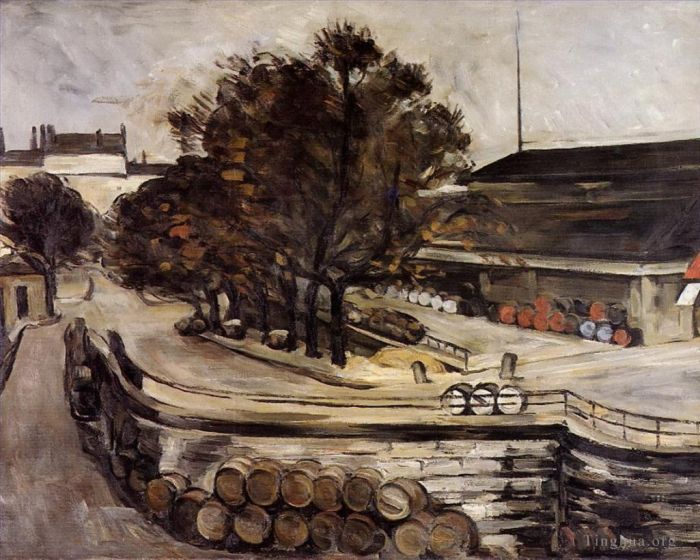 Paul Cezanne Ölgemälde - Die Halle aux Vins von der Rue de Jussieu aus gesehen