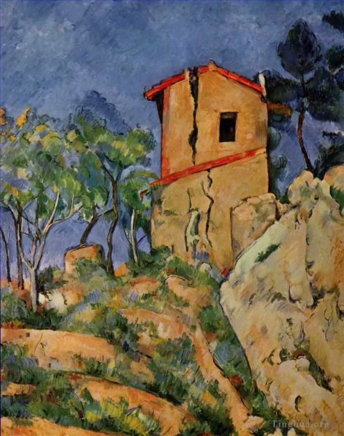 Paul Cezanne Ölgemälde - Das Haus mit rissigen Wänden