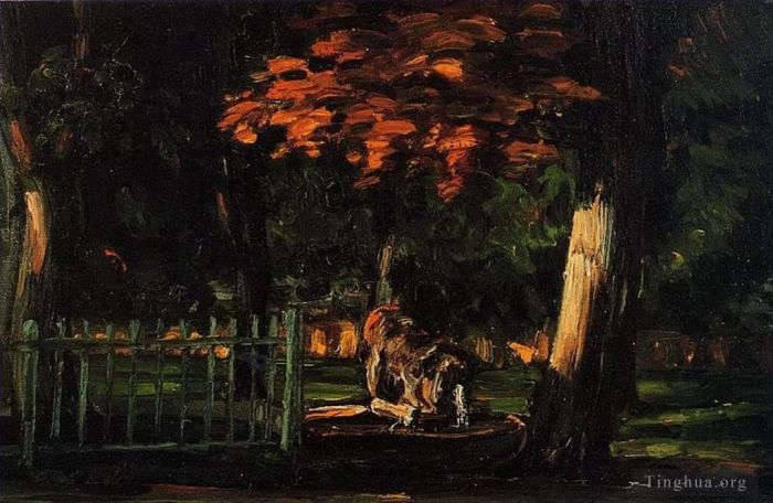 Paul Cezanne Ölgemälde - Der Löwe und das Becken bei Jas de Bouffan