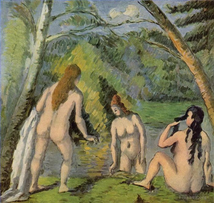 Paul Cezanne Ölgemälde - Drei Badegäste 1882
