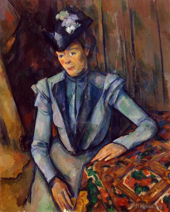 Paul Cezanne Ölgemälde - Frau in Blau Madame Cezanne
