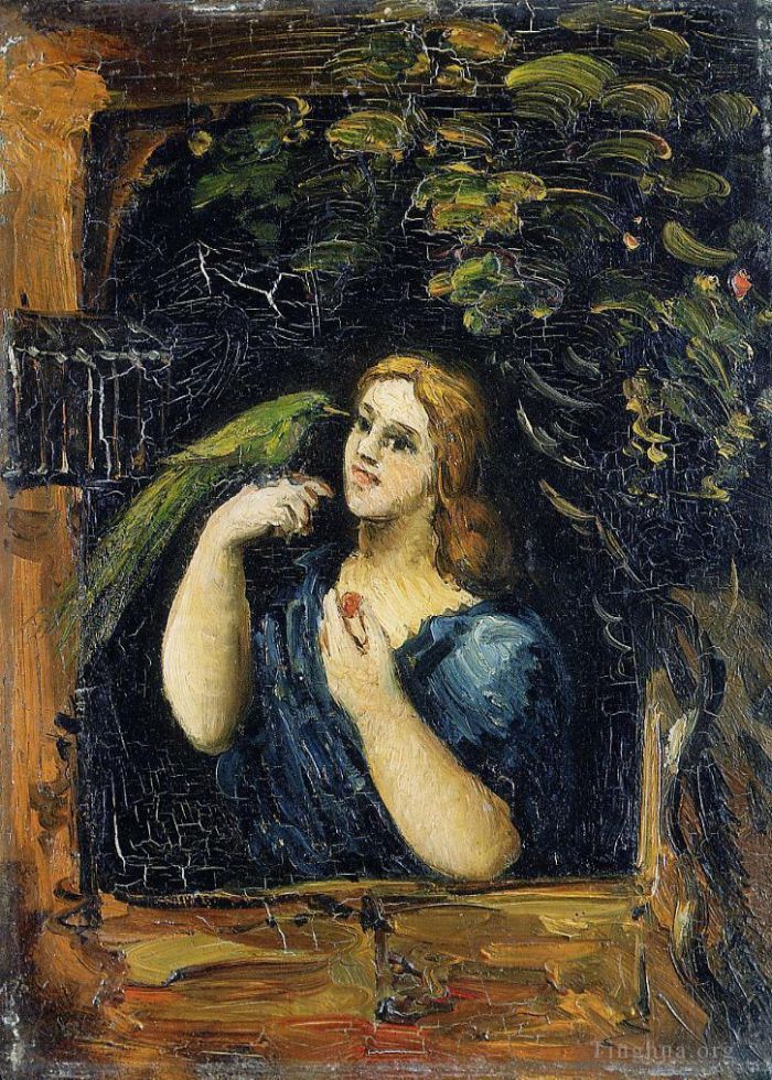 Paul Cezanne Ölgemälde - Frau mit Papagei