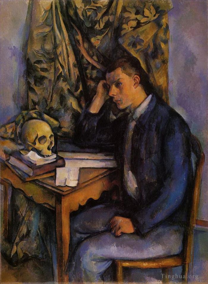 Paul Cezanne Ölgemälde - Junger Mann und Schädel