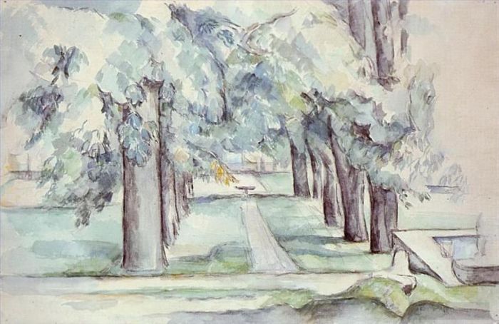 Paul Cezanne Andere Malerei - Pool und Kastanienallee in Jas de Bouffan