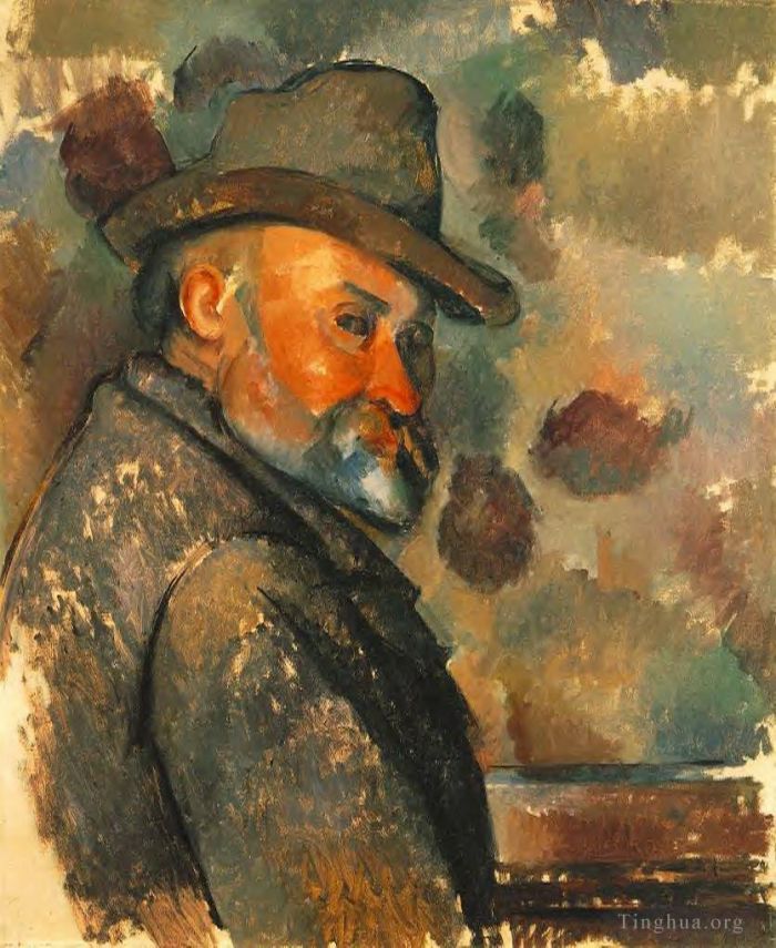 Paul Cezanne Andere Malerei - Selbstporträt mit Filzhut