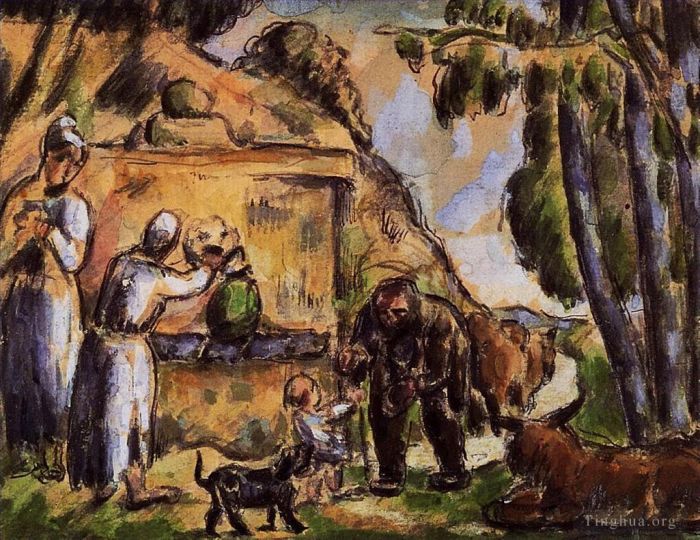 Paul Cezanne Andere Malerei - Der Brunnen 2