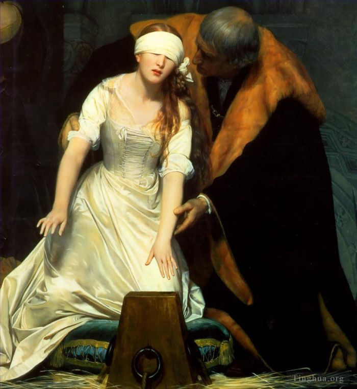 Paul Delaroche Ölgemälde - Die Hinrichtung von Lady Jane Gray, Mitte 1834