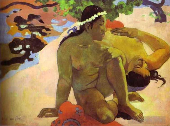 Paul Gauguin Ölgemälde - Aha oe feii Bist du eifersüchtig?
