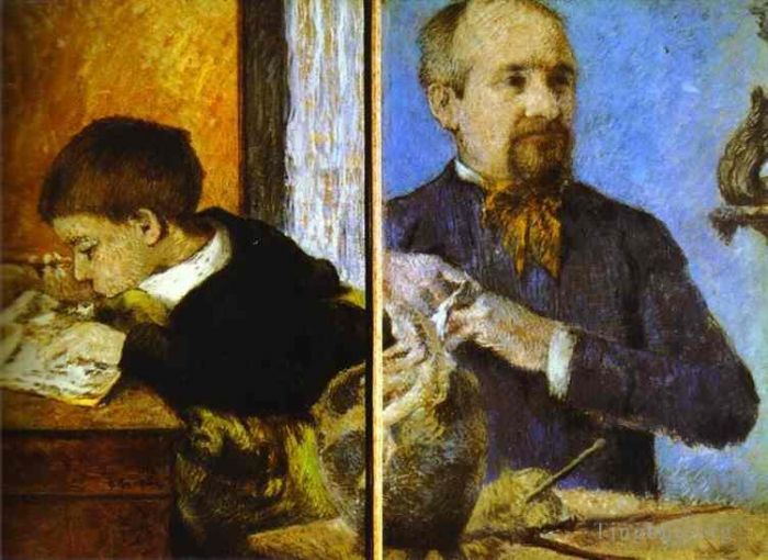 Paul Gauguin Ölgemälde - Aube der Bildhauer und sein Sohn