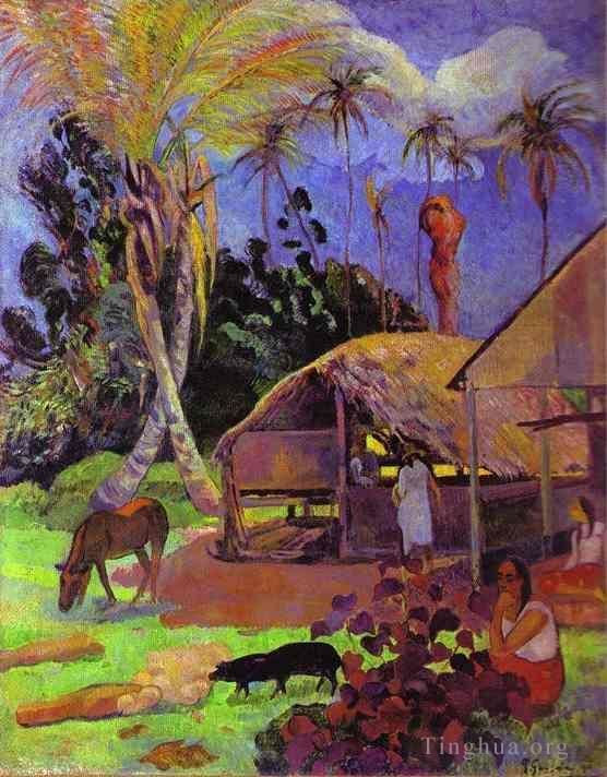 Paul Gauguin Ölgemälde - Schwarze Schweine