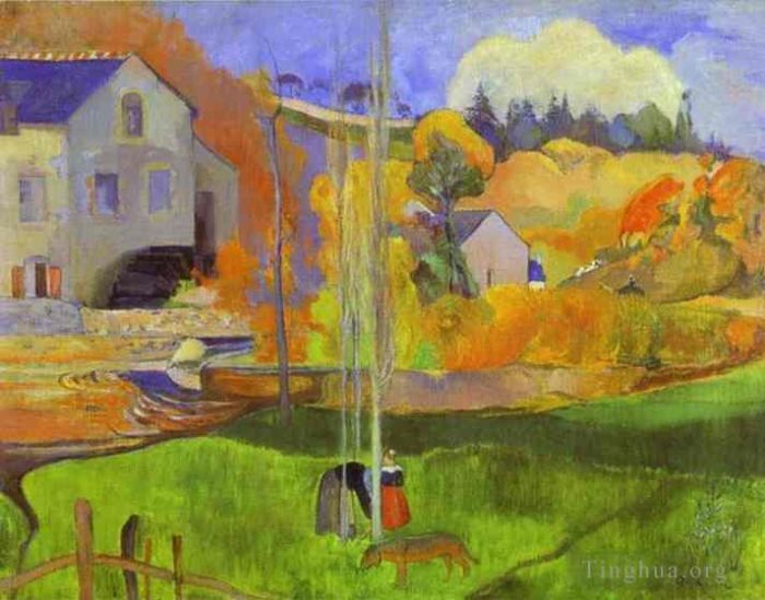 Paul Gauguin Ölgemälde - Bretonische Landschaft Die Moulin David