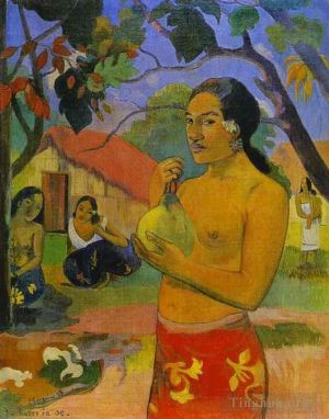 Paul Gauguin Werk - Eu haere ia oe Frau hält eine Frucht