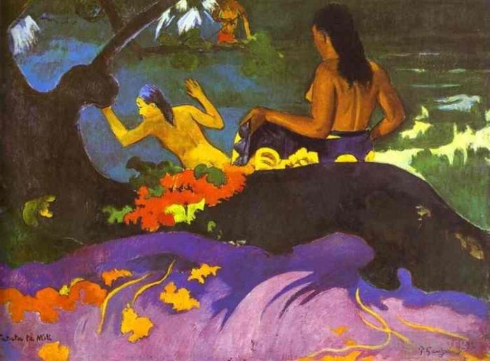 Paul Gauguin Ölgemälde - Fatata te miti in der Nähe des Meeres