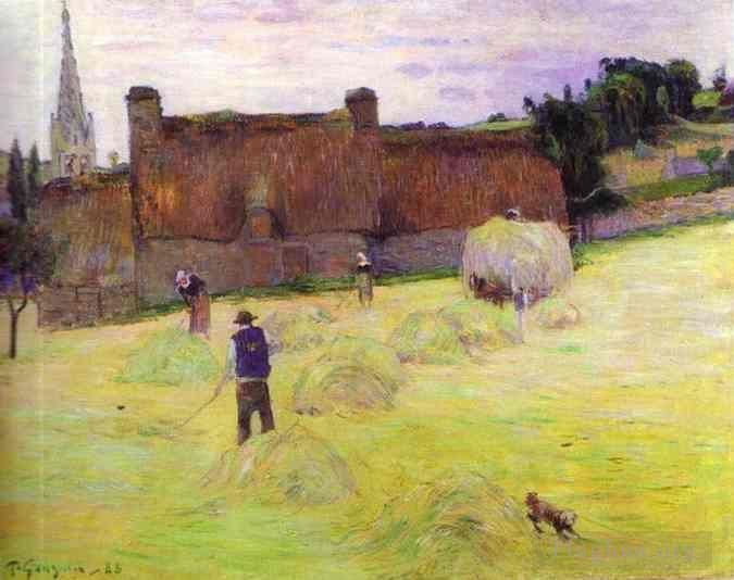 Paul Gauguin Ölgemälde - Heuernte in der Bretagne