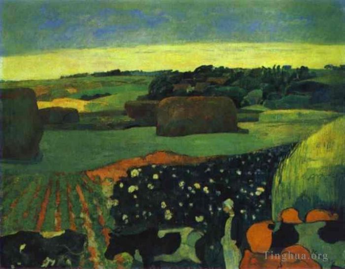 Paul Gauguin Ölgemälde - Heuhaufen in der Bretagne