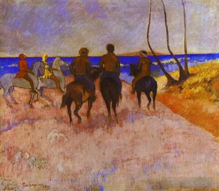 Paul Gauguin Ölgemälde - Reiter am Strand