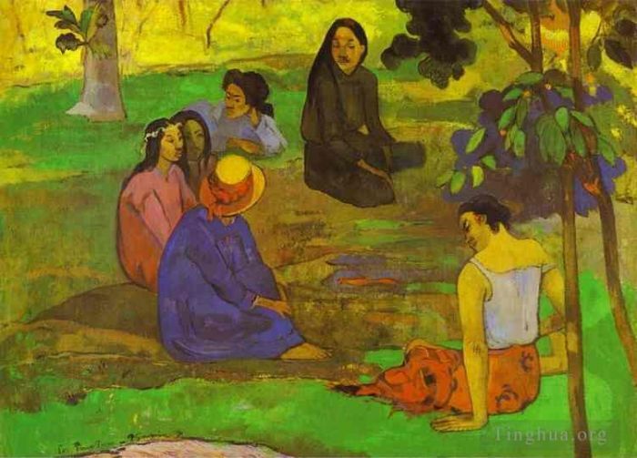 Paul Gauguin Ölgemälde - Les Parau Parau-Gespräch
